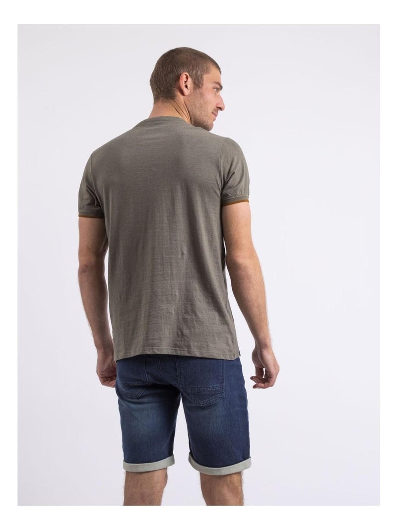 T-shirt col rond nakotoc Kaki - Kiabi