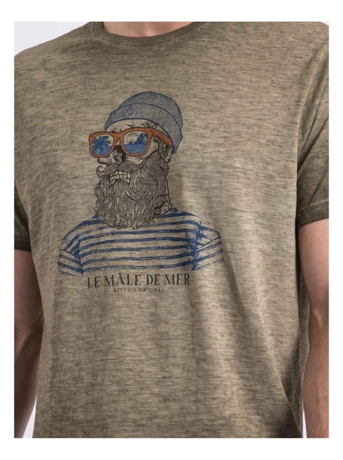 T-shirt col rond naparot - Kiabi