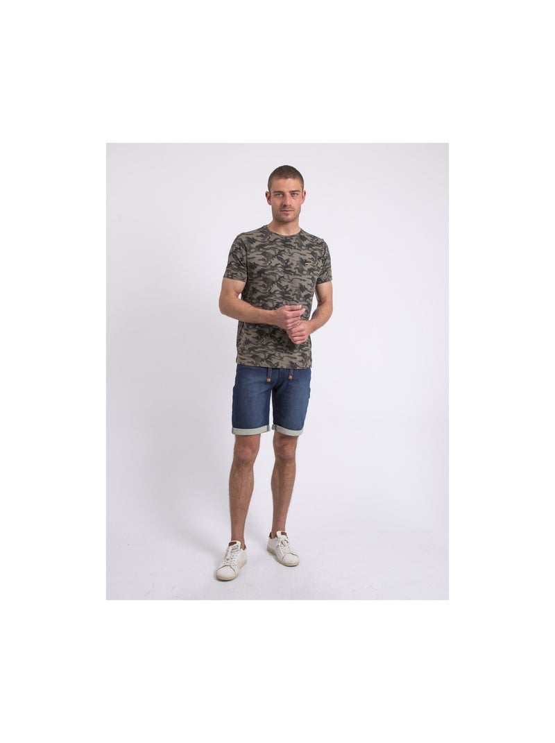 T-shirt col rond nilimour Kaki - Kiabi