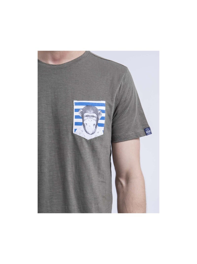 T-shirt col rond ninjatol Kaki - Kiabi