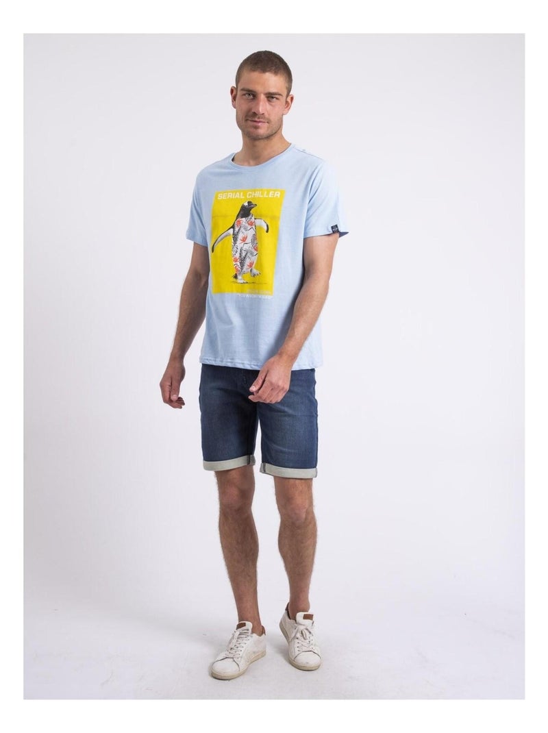 T-shirt col rond niralvino Bleu ciel - Kiabi