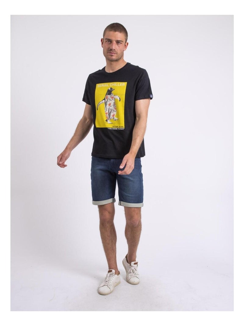 T-shirt col rond niralvino Noir - Kiabi