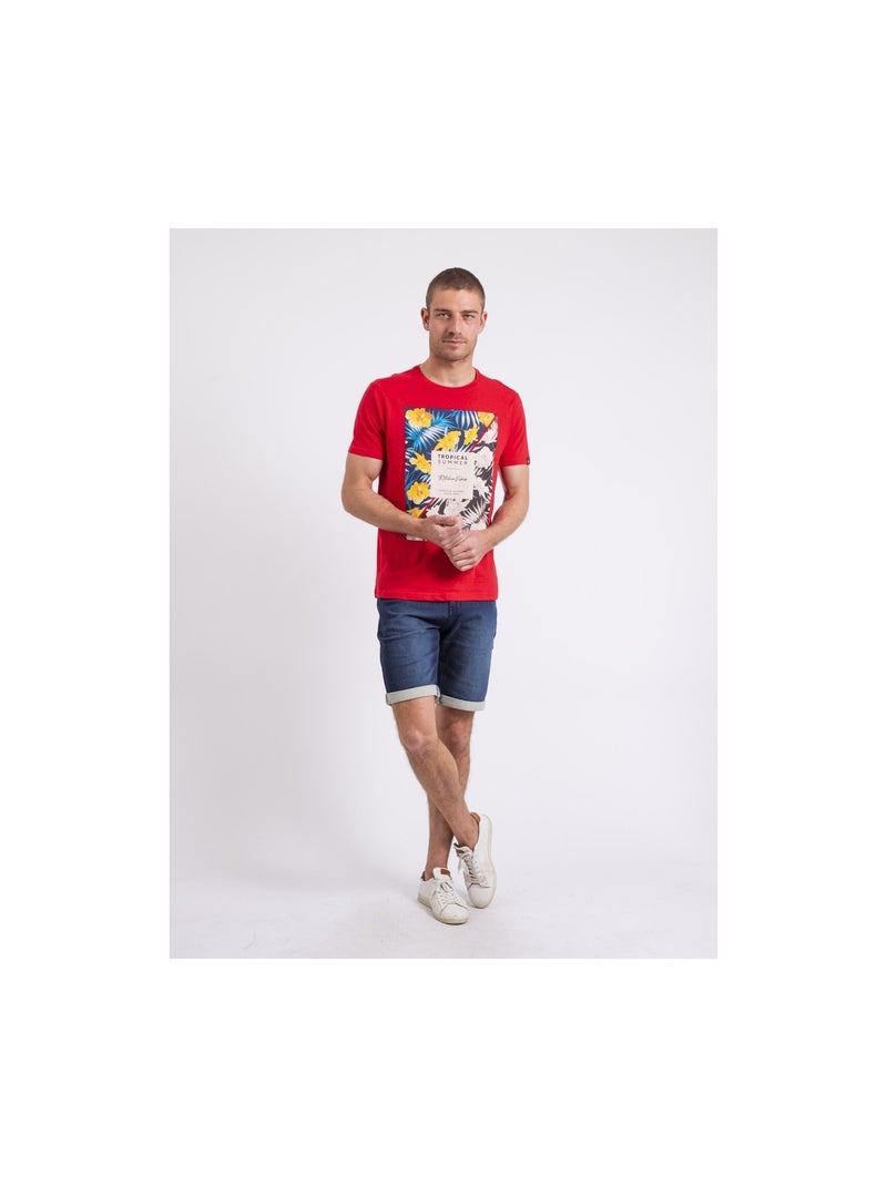 T-shirt col rond nirayman Rouge - Kiabi