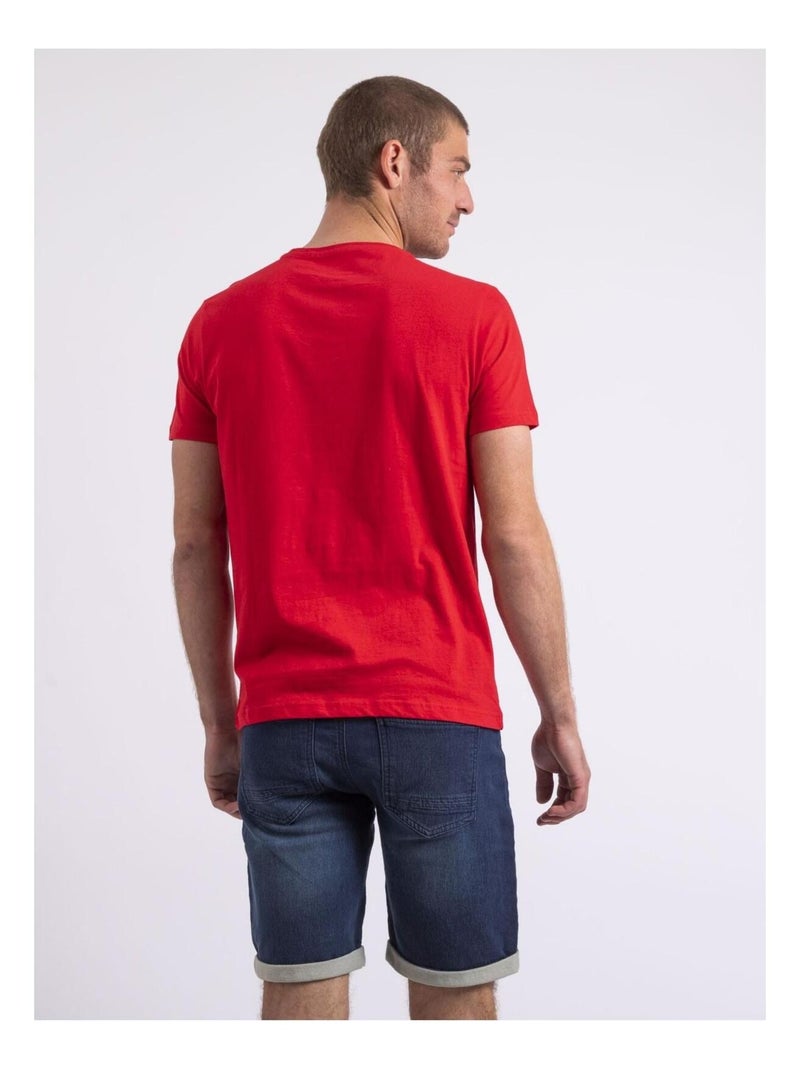 T-shirt col rond niroulio Rouge - Kiabi