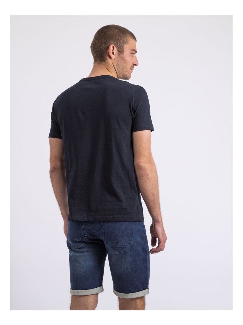 T-shirt col rond nolpix Bleu marine - Kiabi