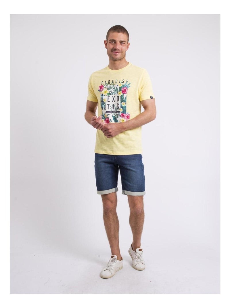T-shirt col rond nopajoux Jaune - Kiabi