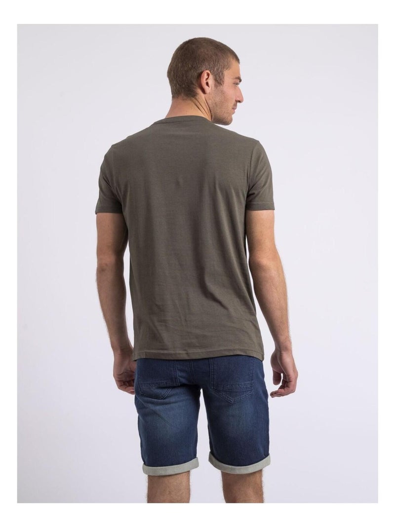 T-shirt col rond noshop Kaki - Kiabi