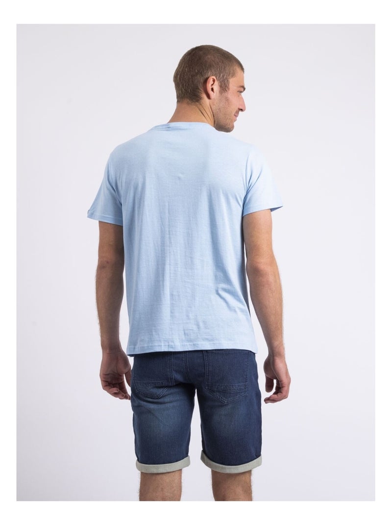 T-shirt col rond nulrik Bleu ciel - Kiabi