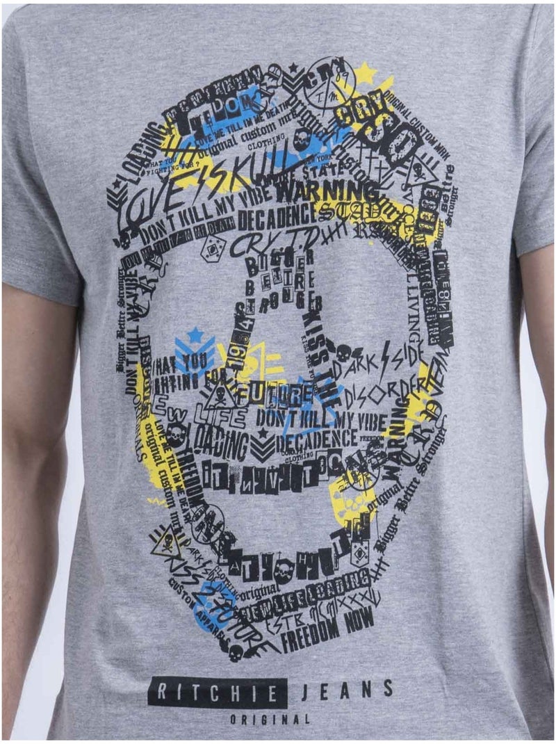 T-shirt col rond nuskino Gris - Kiabi