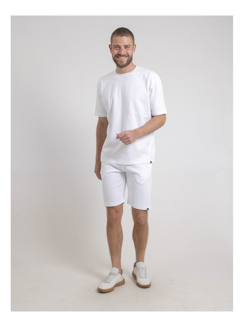 T-shirt col rond oversize pur coton nobuka Blanc - Kiabi