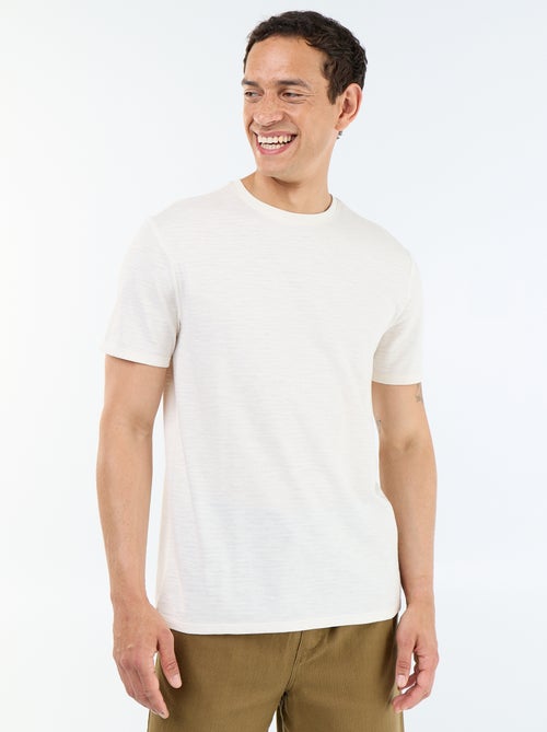 T-shirt col rond pour homme uni à manches courtes - Kiabi