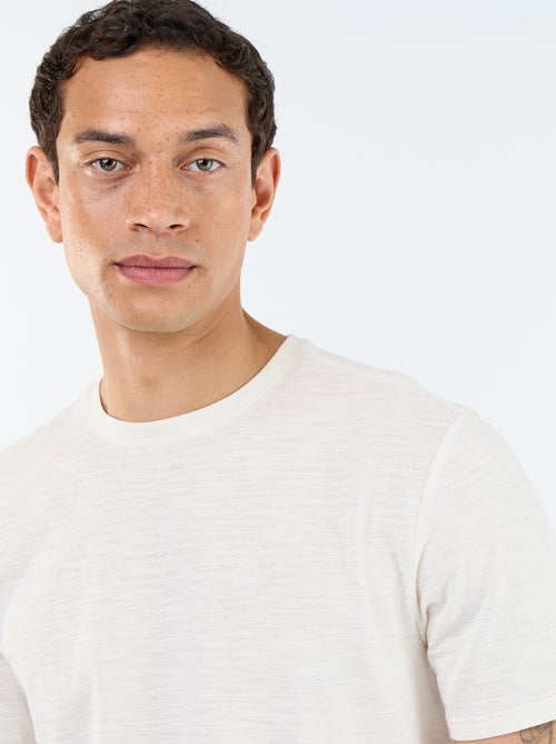 T-shirt col rond pour homme uni à manches courtes - Kiabi