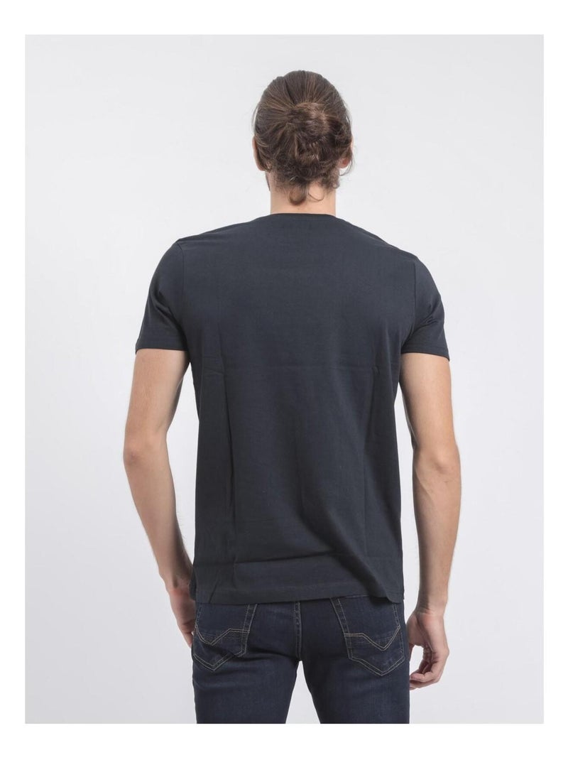 T-shirt col rond pur coton jabrun Bleu marine - Kiabi