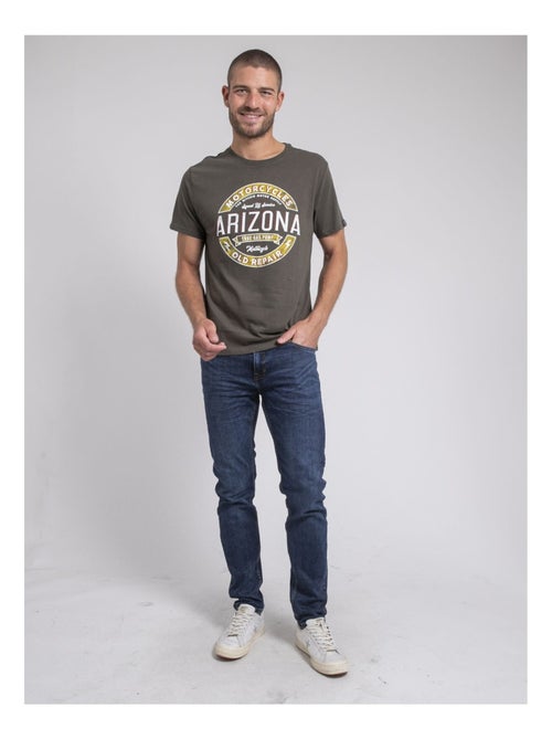 T-shirt col rond pur coton jabustin - Kiabi