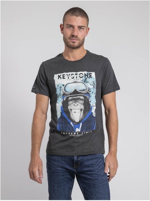 T-shirt col rond pur coton jacoski - Kiabi