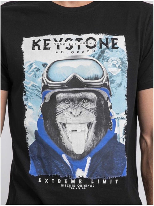 T-shirt col rond pur coton jacoski - Kiabi