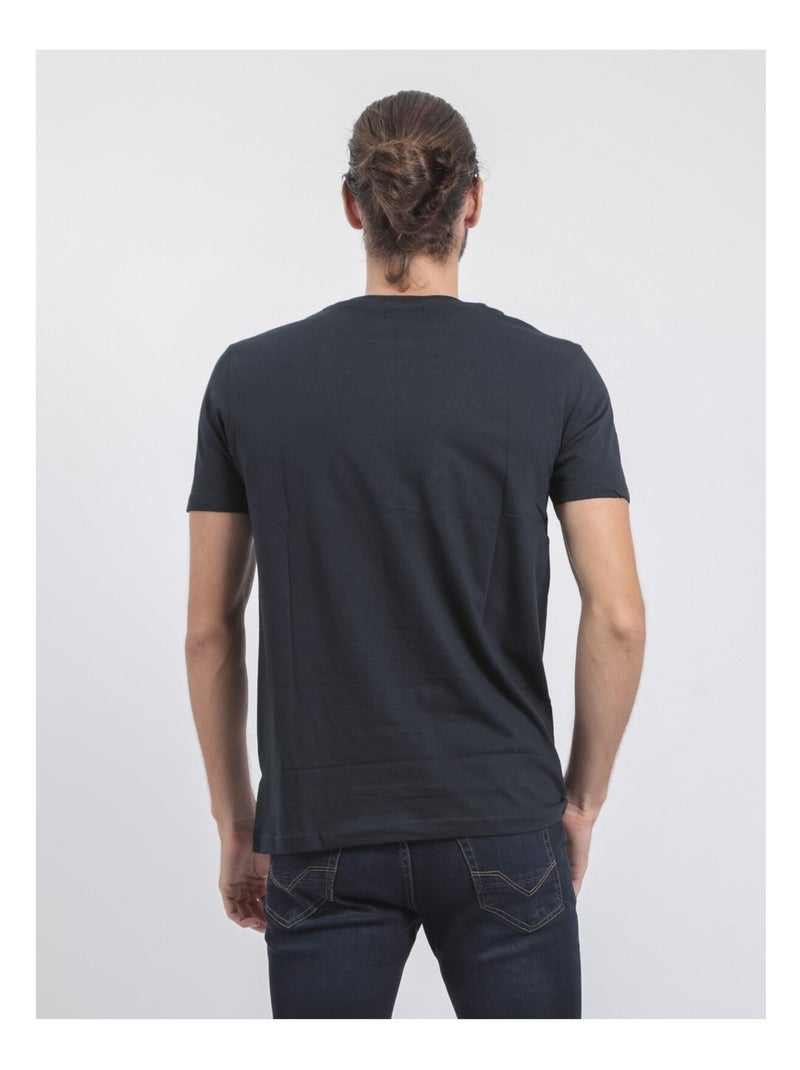 T-shirt col rond pur coton JACRAIG Bleu marine - Kiabi
