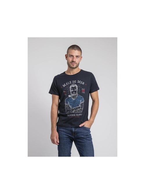 T-shirt col rond pur coton jamekong - Kiabi