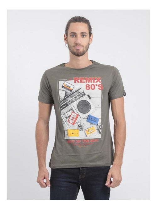 T-shirt col rond pur coton jamix - Kiabi