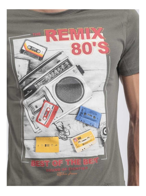 T-shirt col rond pur coton jamix - Kiabi
