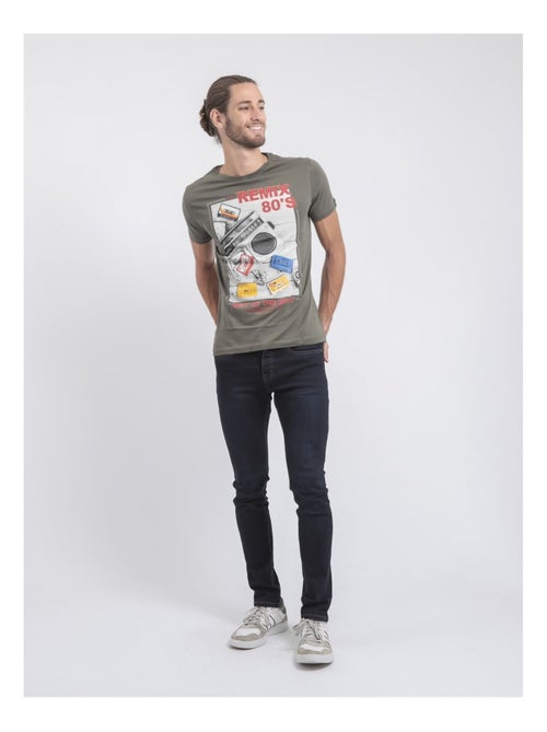 T-shirt col rond pur coton jamix - Kiabi