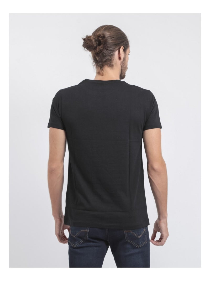T-shirt col rond pur coton jamix Noir - Kiabi