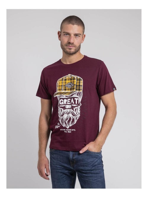 T-shirt col rond pur coton jamyth - Kiabi