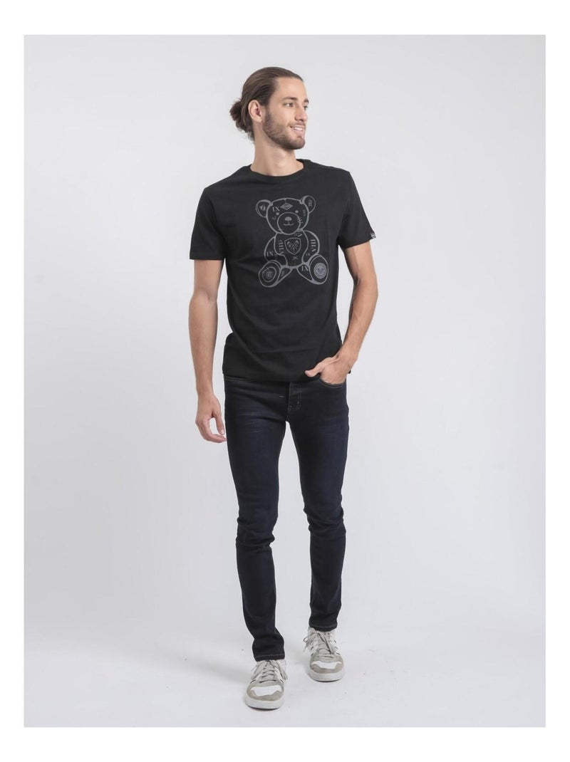T-shirt col rond pur coton jibidel Noir - Kiabi