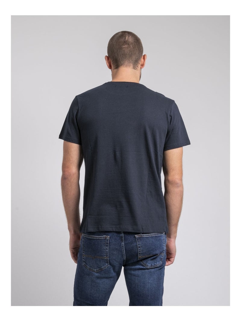 T-shirt col rond pur coton jimartin Bleu marine - Kiabi