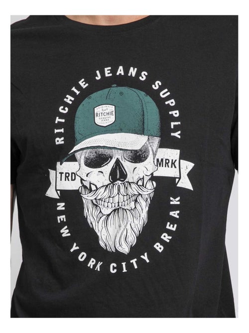 T-shirt col rond pur coton jiminal - Kiabi