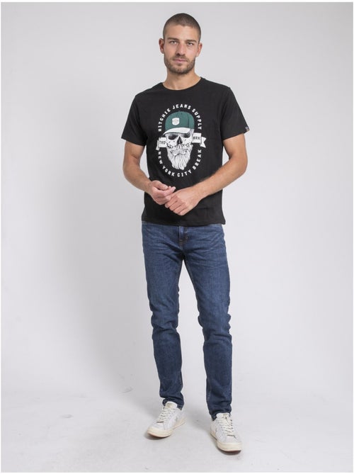 T-shirt col rond pur coton jiminal - Kiabi