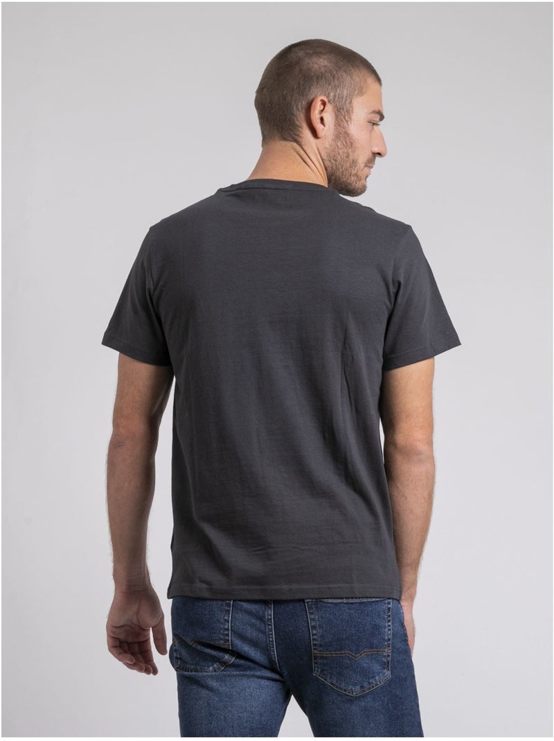 T-shirt col rond pur coton jorustix Gris - Kiabi