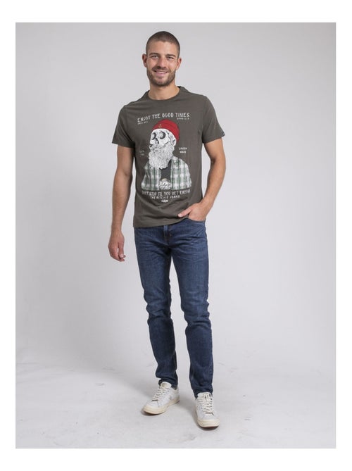 T-shirt col rond pur coton jorustix - Kiabi