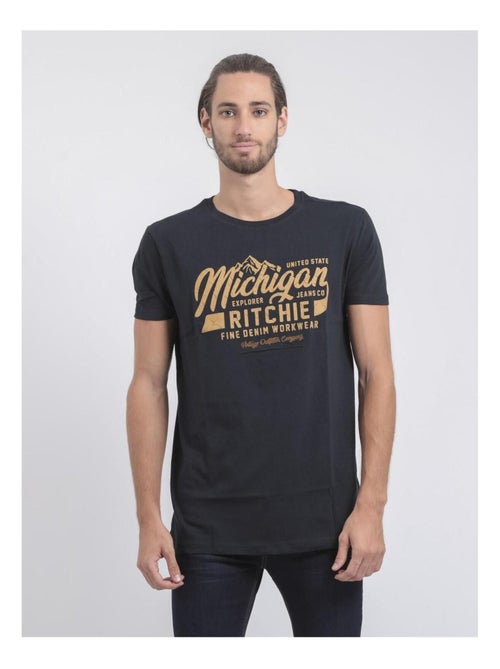 T-shirt col rond pur coton joultix - Kiabi