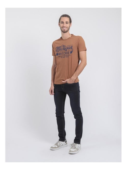 T-shirt col rond pur coton joultix - Kiabi