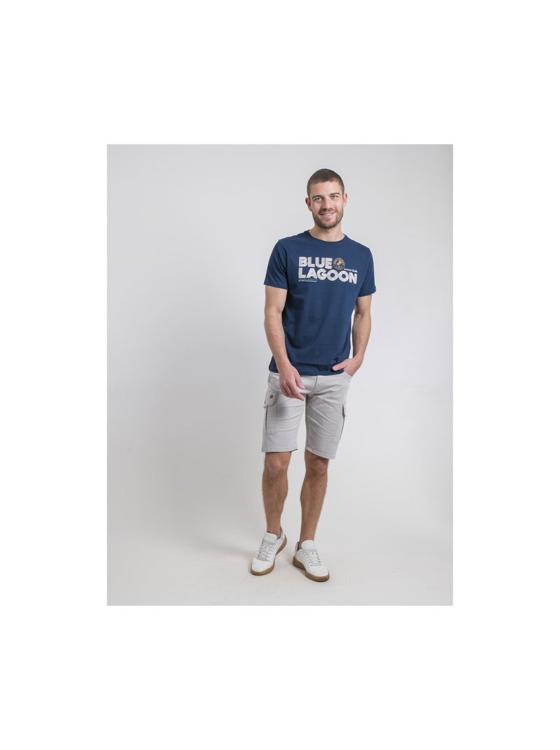 T-shirt col rond pur coton napamiel Bleu marine - Kiabi