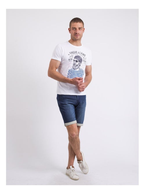 T-shirt col rond pur coton naple - Kiabi
