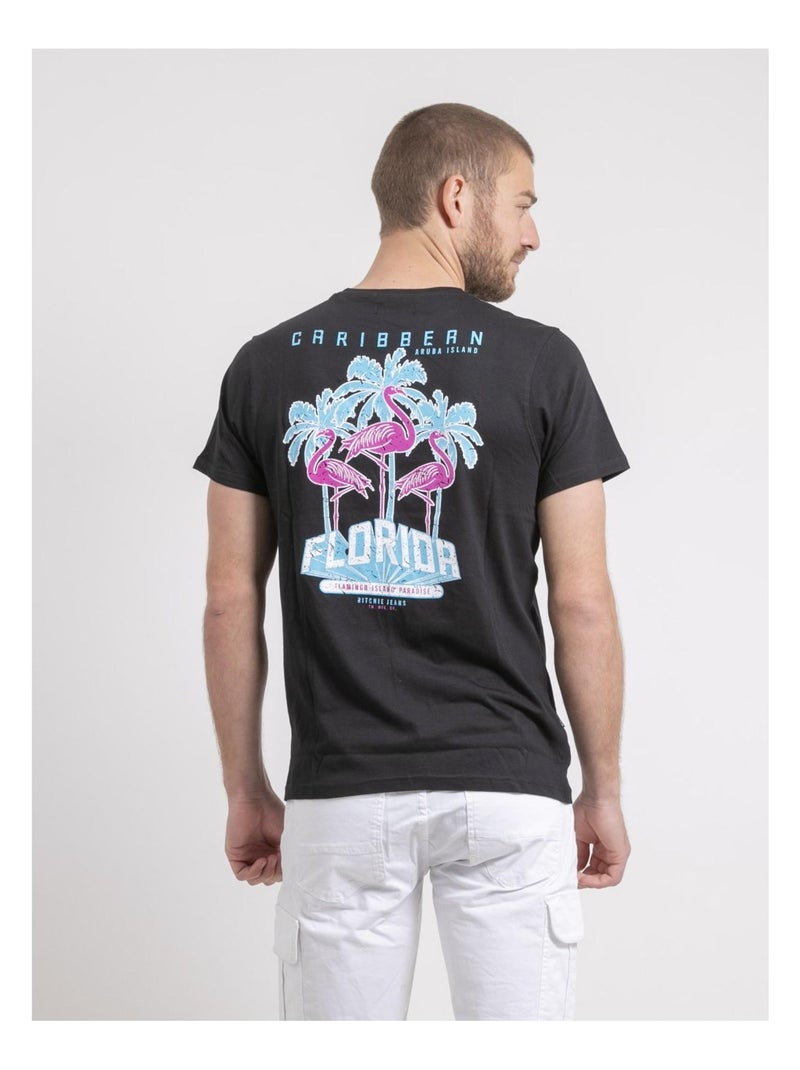 T-shirt col rond pur coton naruba Noir - Kiabi