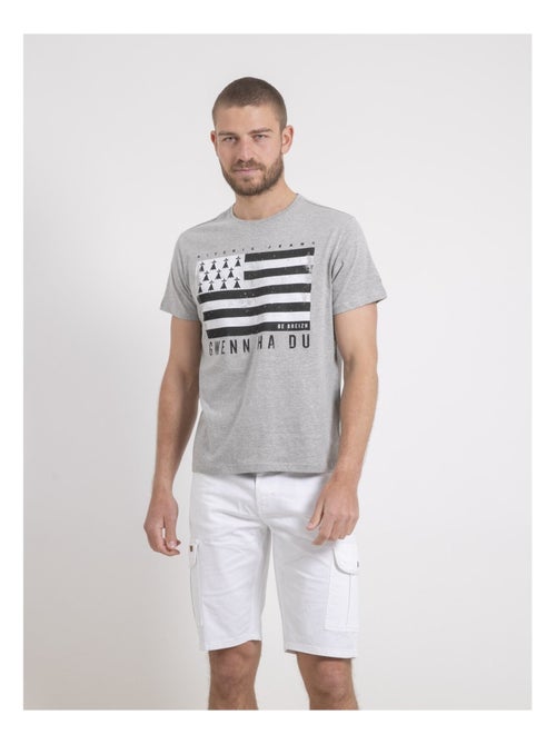 T-shirt col rond pur coton nevenou - Kiabi