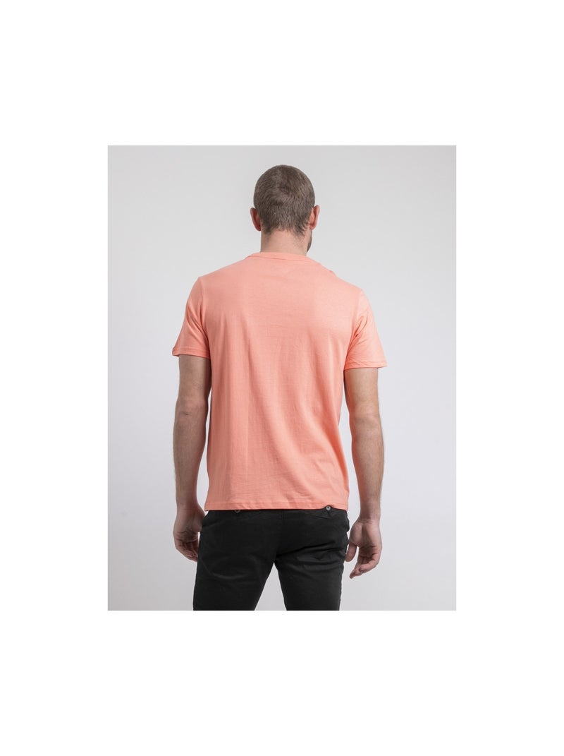 T-shirt col rond pur coton nevolta Orange corail - Kiabi