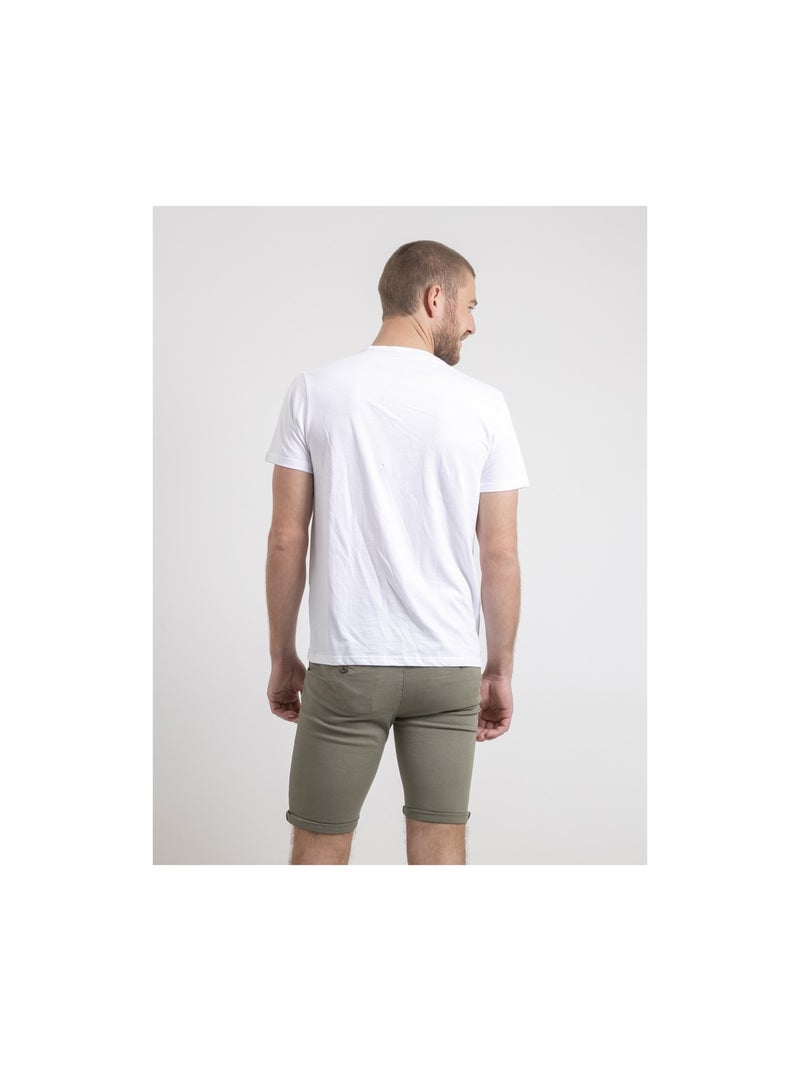 T-shirt col rond pur coton noulame Blanc - Kiabi