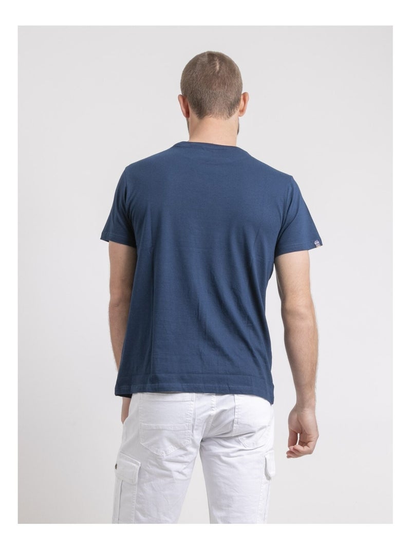 T-shirt col rond pur coton nubenoit Bleu - Kiabi