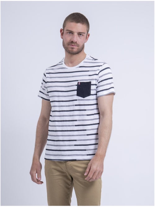 T-shirt col rond rayé nirabel - Kiabi