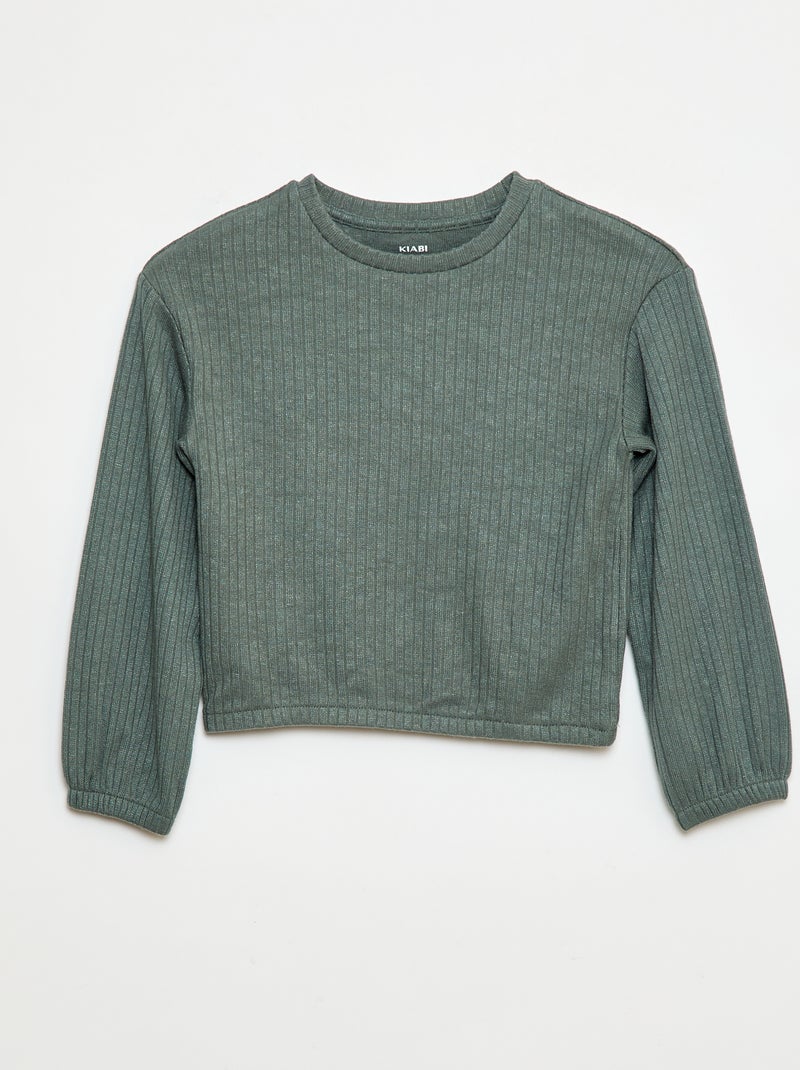 T-shirt col rond Vert - Kiabi
