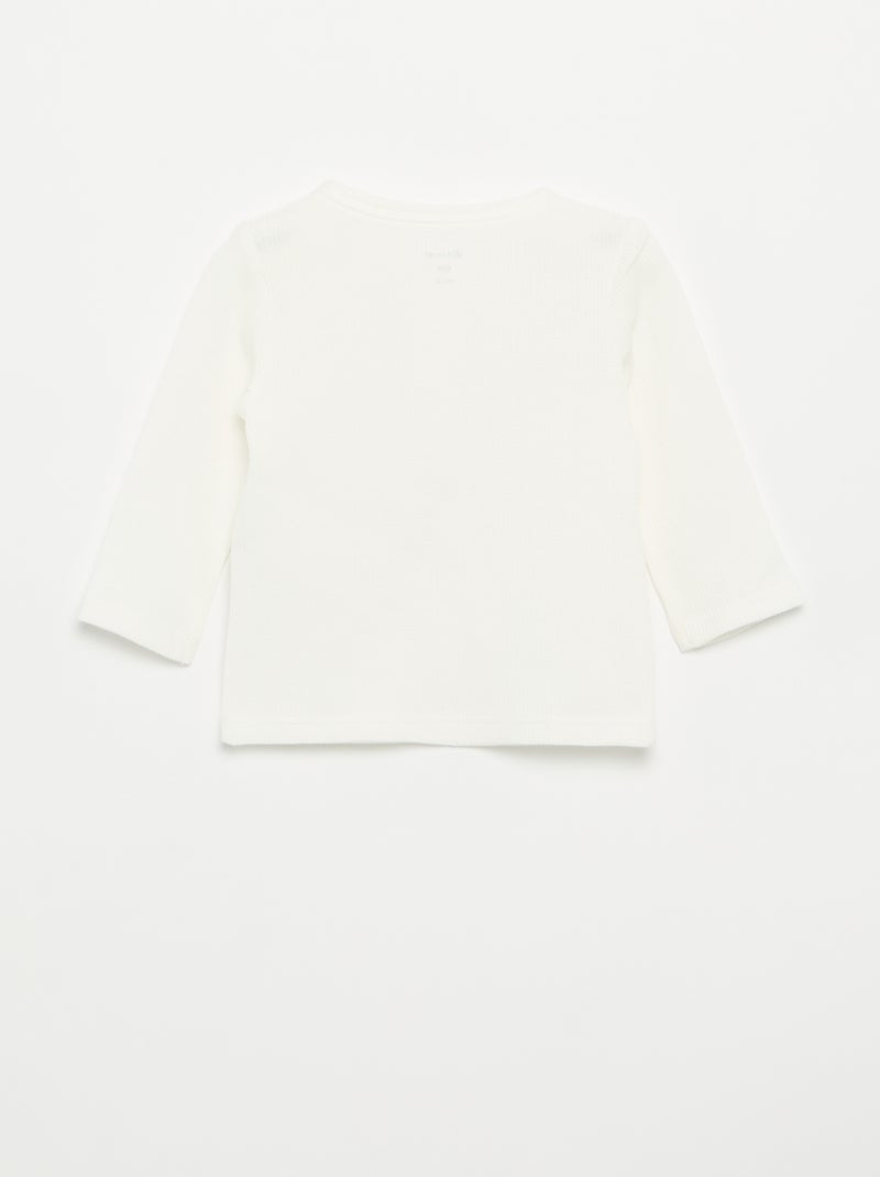 T-shirt col tunisien Blanc - Kiabi