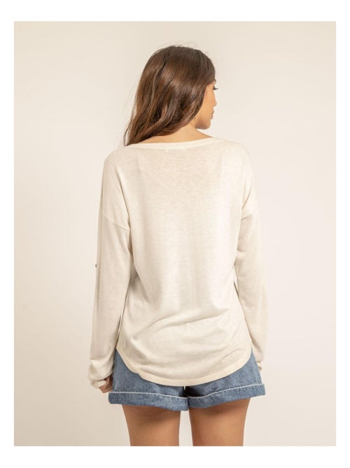 T shirt col v bimatiere filinie - Kiabi