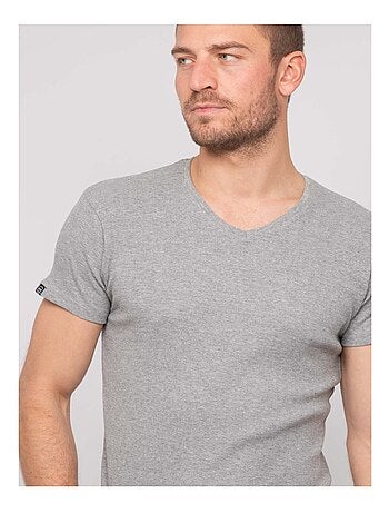 T shirt col v coton cottelé william