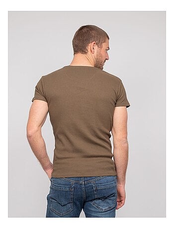 T shirt col v coton cottelé william