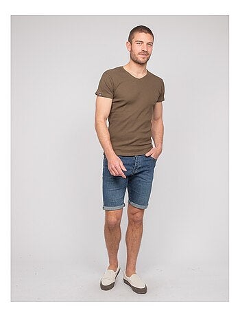 T shirt col v coton cottelé william