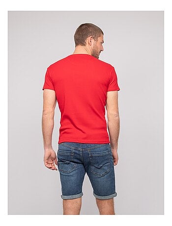 T shirt col v coton cottelé william